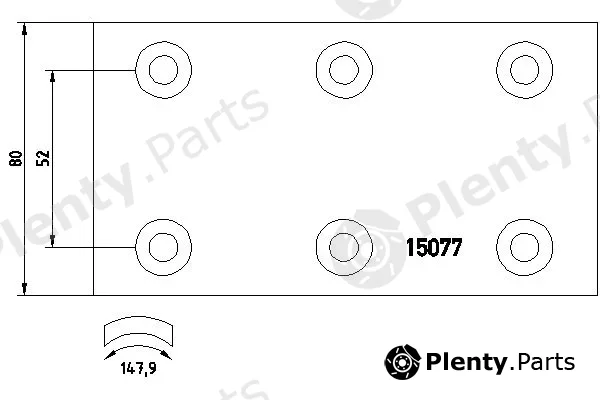 Textar 15077 — Brake Lining, drum brake
