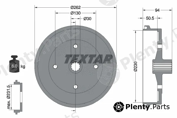 Textar 94004700 — Brake Drum