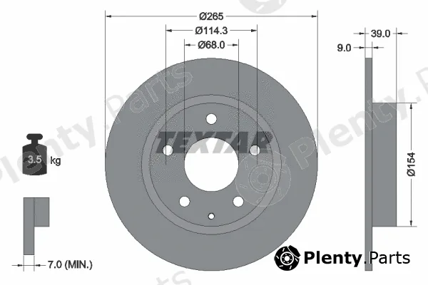Textar 92267703 — Brake Disc PRO