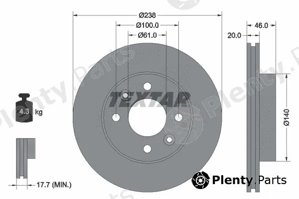 Textar 92049300 — Brake Disc