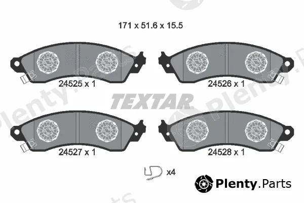 Textar 2452501 — Brake Pad Set, disc brake