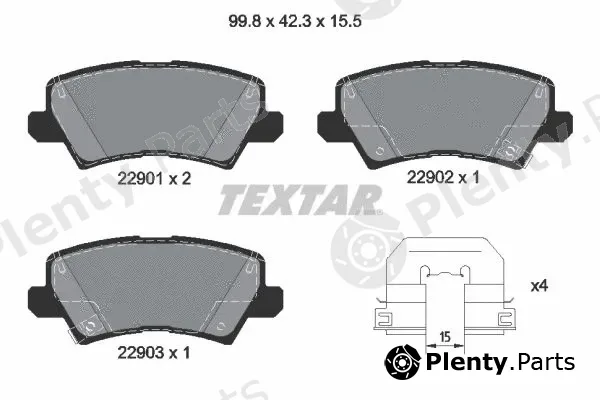 Textar 2290101 — Brake Pad Set, disc brake Q+