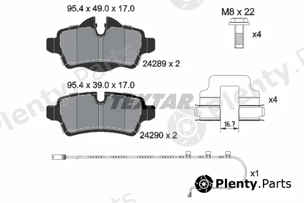 Textar 2428904 — Brake Pad Set, disc brake Q+
