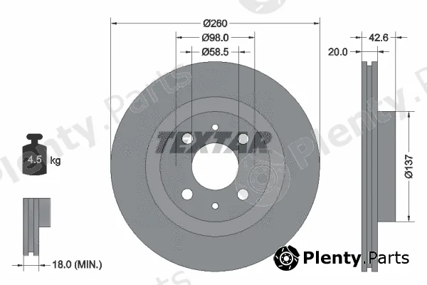 Textar 92112100 — Brake Disc