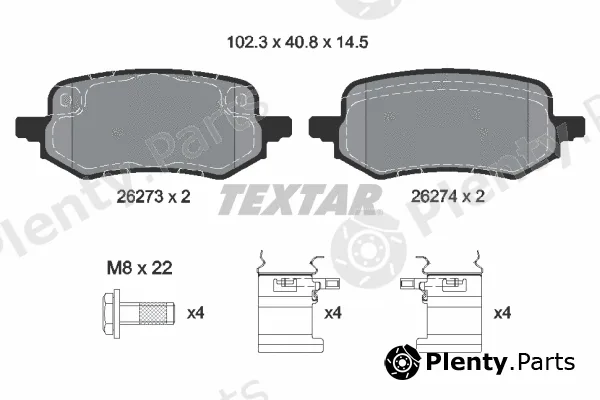 Textar 2627301 — Brake Pad Set, disc brake