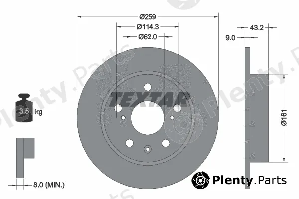 Textar 92268403 — Brake Disc PRO