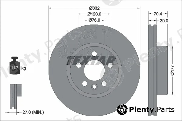 Textar 92345105 — Brake Disc PRO+