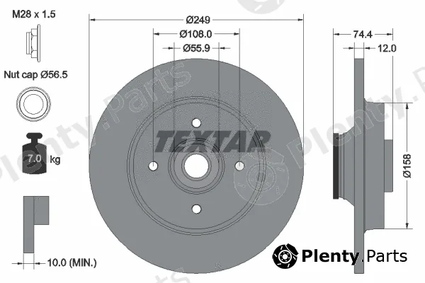 Textar 92168703 — Brake Disc PRO