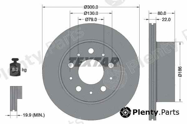 Textar 92284303 — Brake Disc PRO