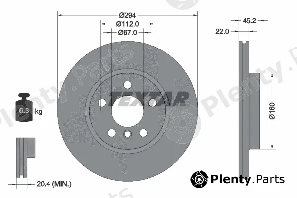 Textar 92273103 — Brake Disc PRO