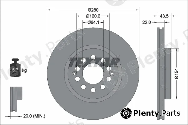 Textar 92342603 — Brake Disc PRO