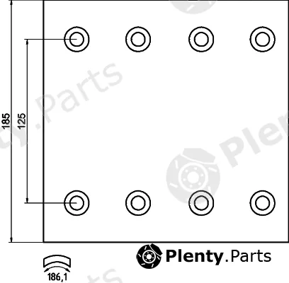 Textar 1924604 — Brake Lining Kit, drum brake