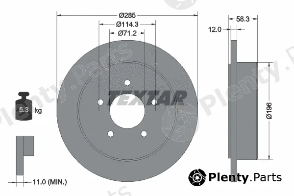 Textar 92169100 — Brake Disc