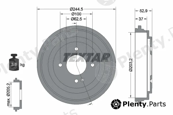 Textar 94048100 — Brake Drum