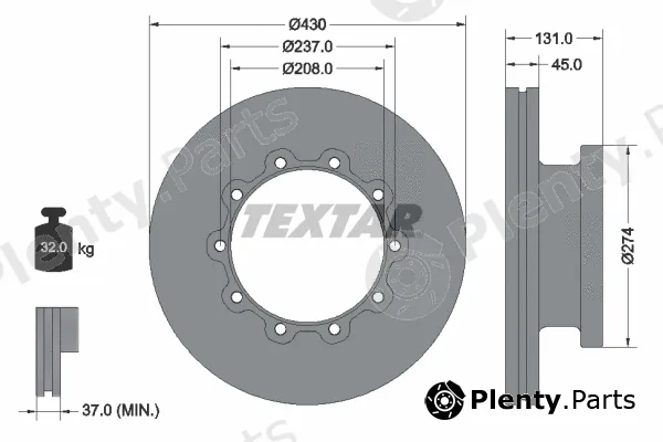 Textar 93088300 — Brake Disc