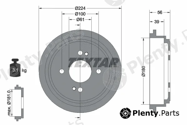 Textar 94028000 — Brake Drum