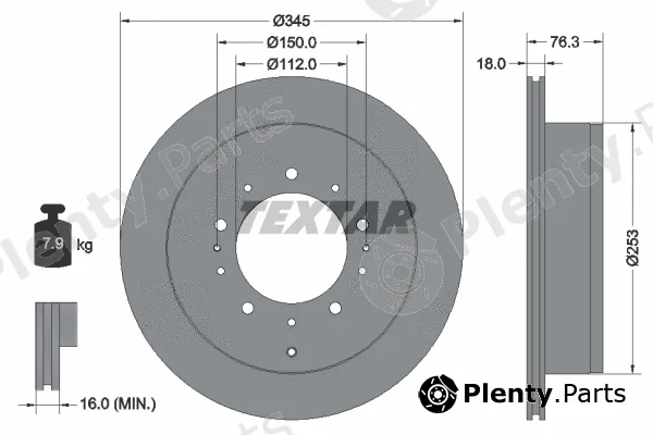 Textar 92198503 — Brake Disc PRO