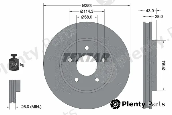 Textar 92280103 — Brake Disc PRO