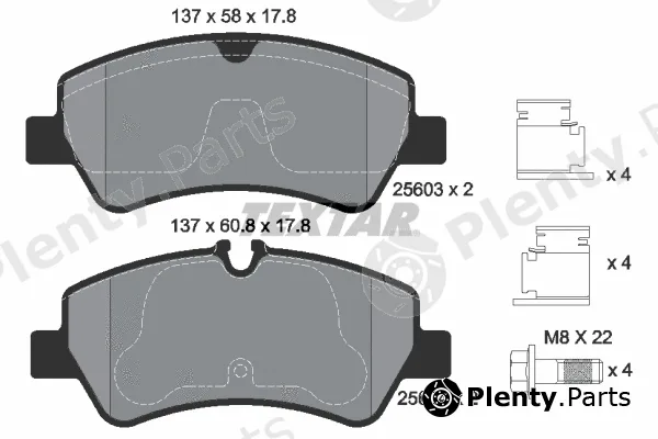 Textar 2560301 — Brake Pad Set, disc brake Q+