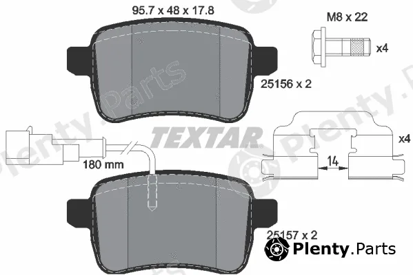 Textar 2515601 — Brake Pad Set, disc brake Q+