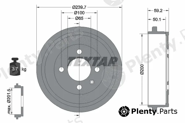 Textar 94022800 — Brake Drum