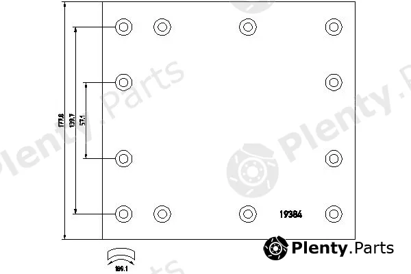 Textar 1938402 — Brake Lining Kit, drum brake