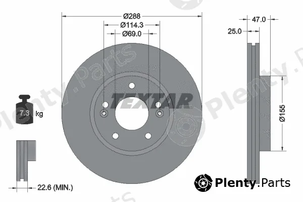 Textar 92290503 — Brake Disc PRO