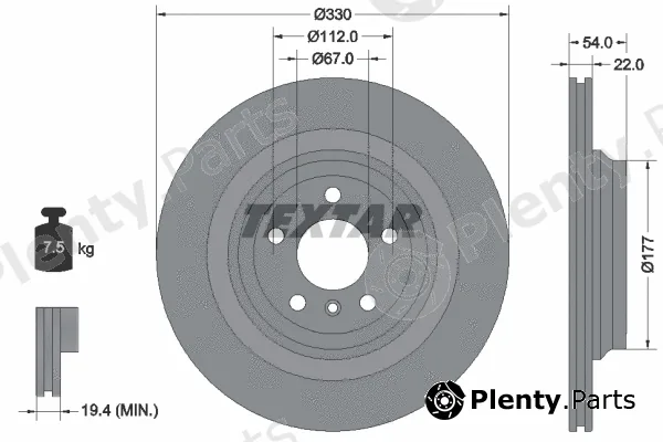 Textar 92273505 — Brake Disc PRO+