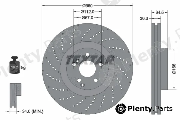 Textar 92260305 — Brake Disc PRO+