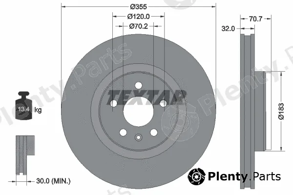 Textar 92313905 — Brake Disc PRO+