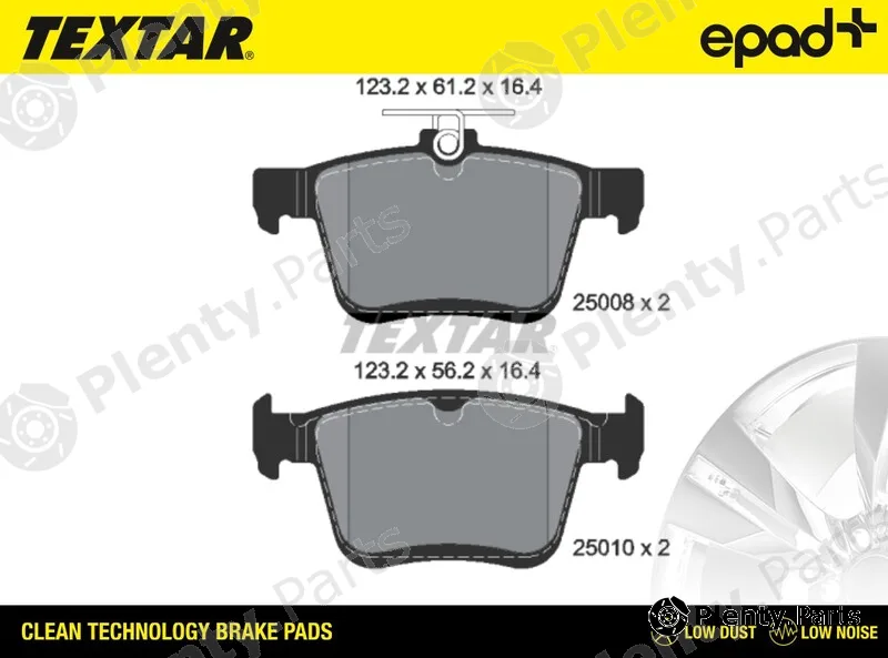 Textar 2500801CP — Brake Pad Set, disc brake epad+