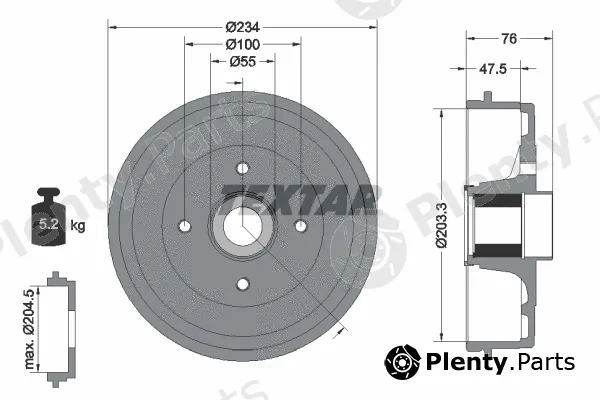 Textar 94045800 — Brake Drum