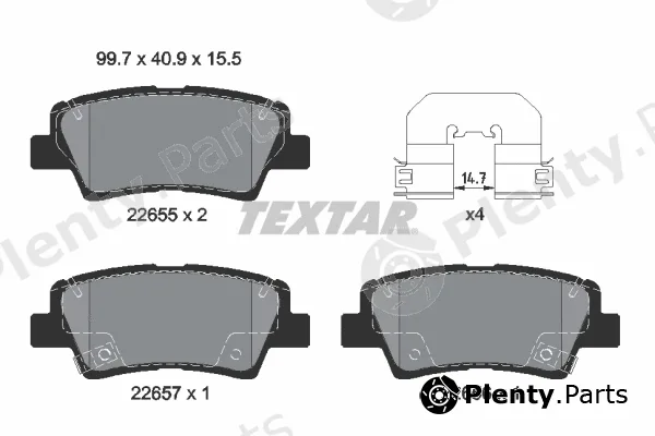 Textar 2265501 — Brake Pad Set, disc brake Q+