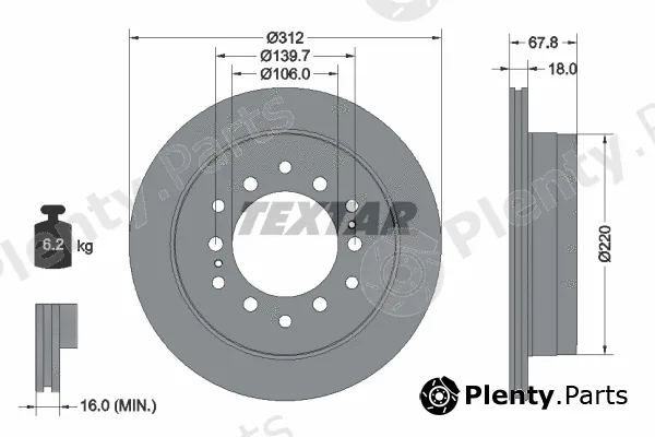 Textar 92170103 — Brake Disc PRO