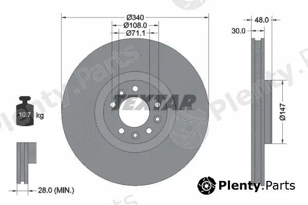 Textar 92256003 — Brake Disc PRO