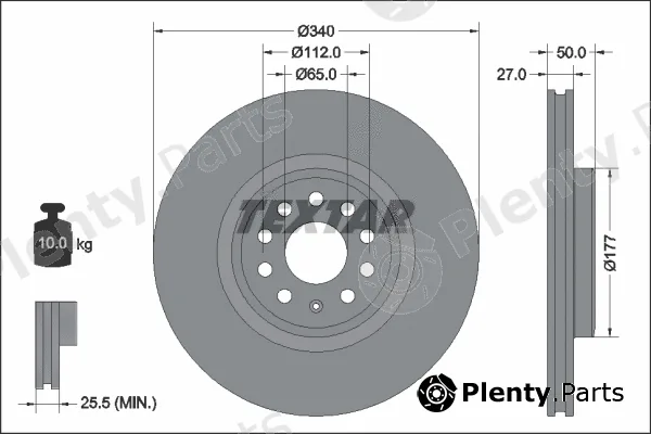 Textar 92337405 — Brake Disc PRO+