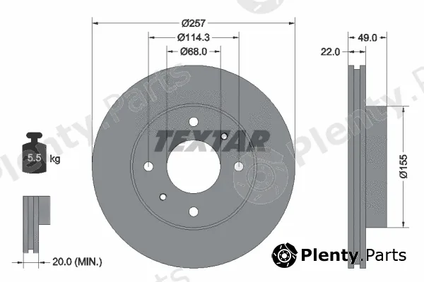 Textar 92056303 — Brake Disc PRO
