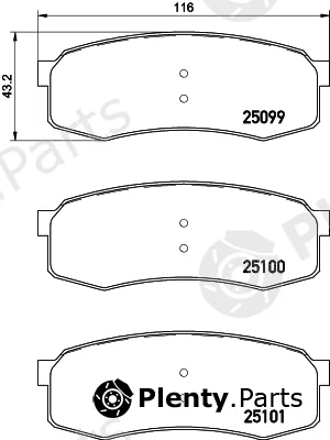Textar 2509901 — Brake Pad Set, disc brake