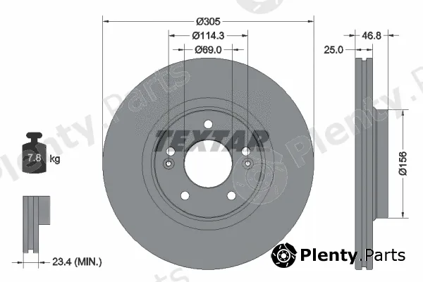Textar 92292203 — Brake Disc PRO