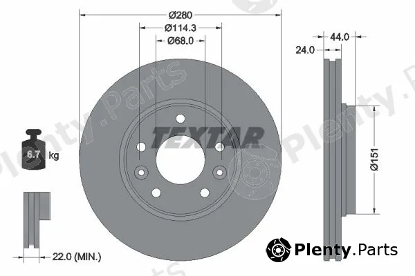 Textar 92346803 — Brake Disc PRO