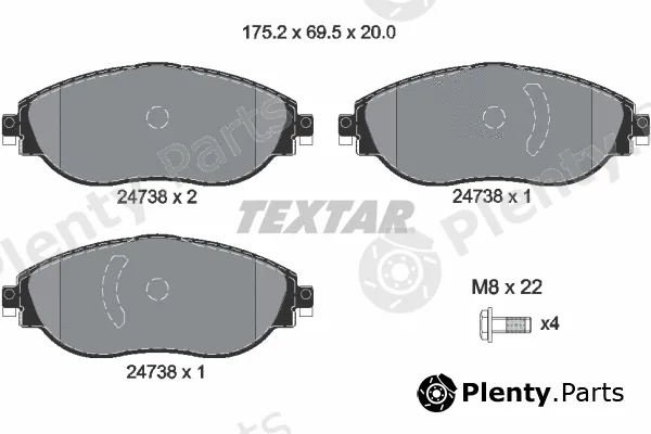 Textar 2473806 — Brake Pad Set, disc brake Q+