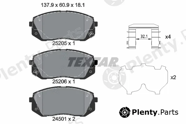 Textar 2520504 — Brake Pad Set, disc brake Q+