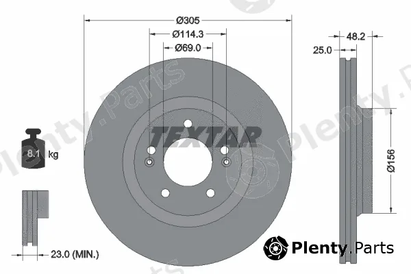 Textar 92333203 — Brake Disc PRO