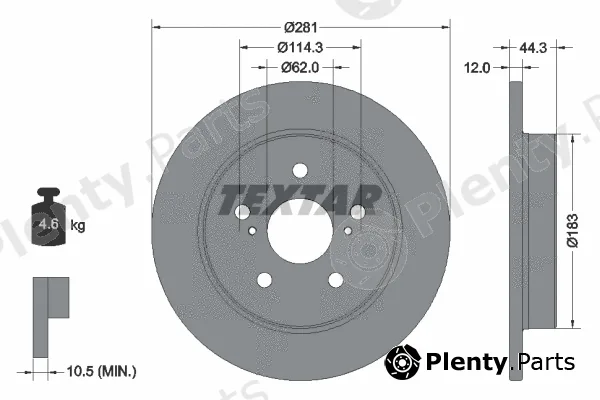 Textar 92301403 — Brake Disc PRO