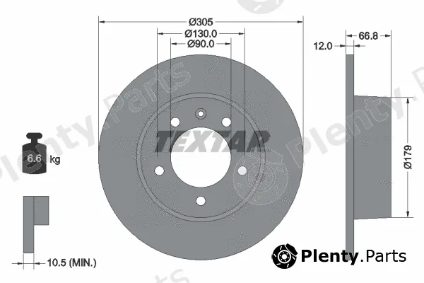 Textar 92111203 — Brake Disc PRO