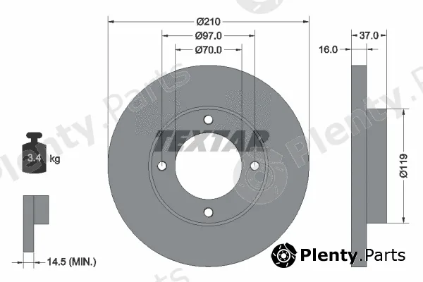 Textar 92112600 — Brake Disc