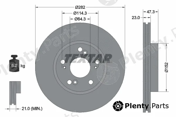 Textar 92128400 — Brake Disc