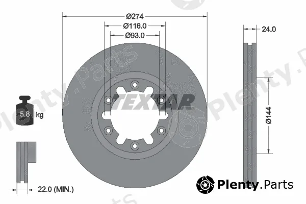 Textar 92136300 — Brake Disc