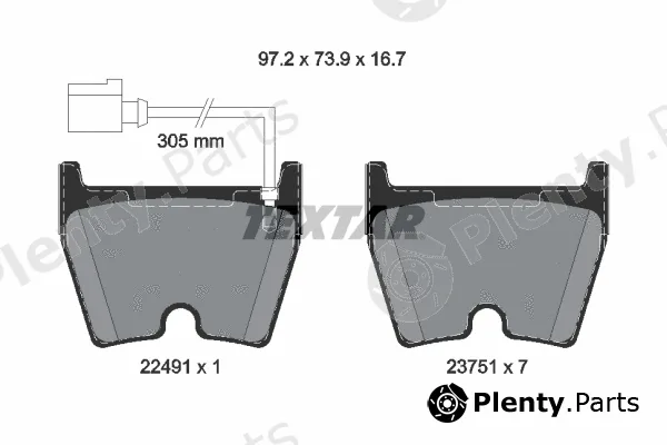 Textar 2249101 — Brake Pad Set, disc brake Q+
