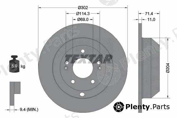 Textar 92223403 — Brake Disc PRO